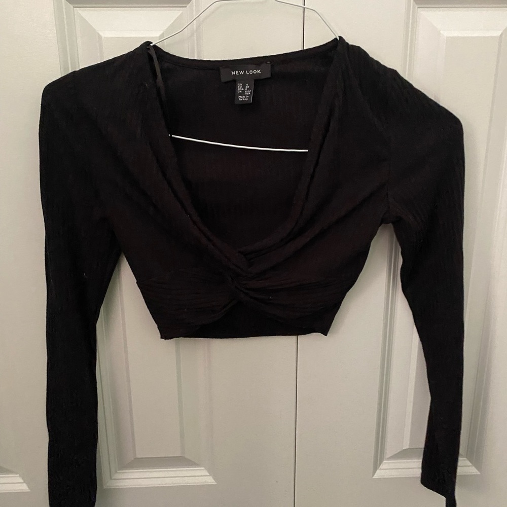 Black Crop New Look Top